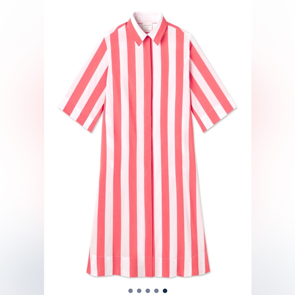 Striped Pink and White Midi Dress